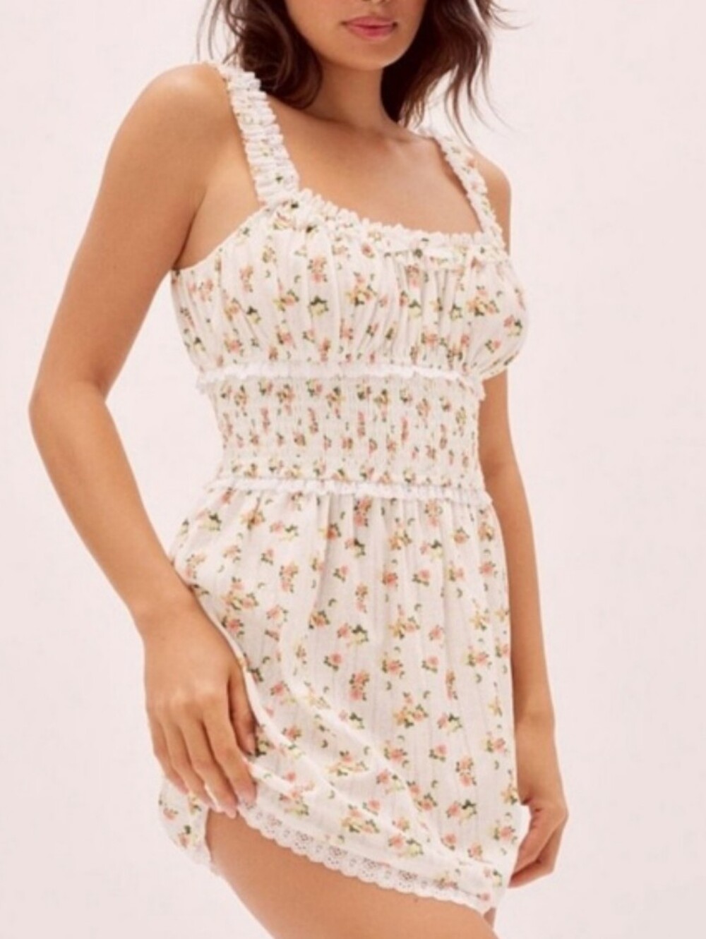 For Love & Lemons Lola Pointelle Dress Xs Summer Babydoll